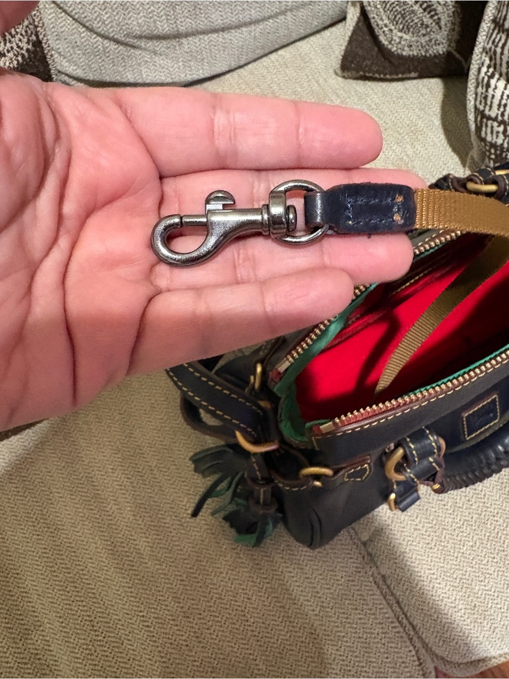 Dooney & Bourke Florentine Mini Satchel Navy Leather - Picture 12 of 13